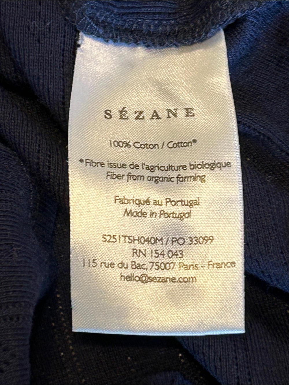 Sézane NWOT SZ S Juan Navy Pointelle Tank - Immaculate Condition!!! 🇫🇷 - Picture 5 of 7